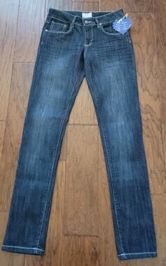 NWT F&F Women's Dark Blue Skinny EMBROIDERED Stretch Jeans Size 7/8 29x31 Inseam